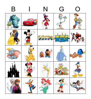 Disney's kids Bingo Card