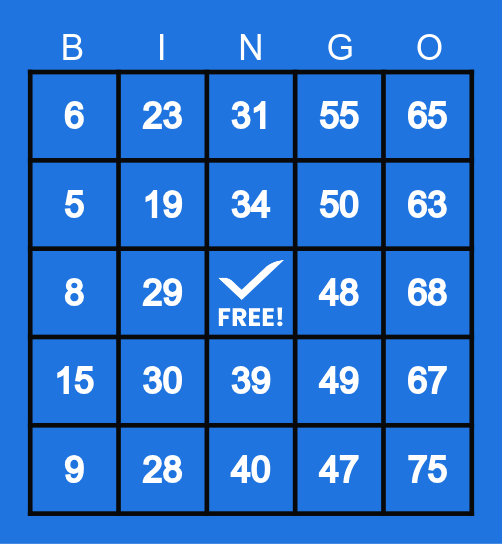 BREEZE BINGO Card