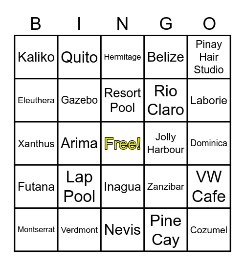 Village Walk BINGO! Bingo Card