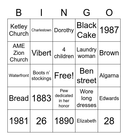 Clara and Drucilla Trivia Bingo Card