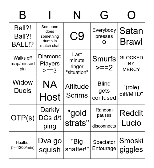 NA Scrims Bingo Card