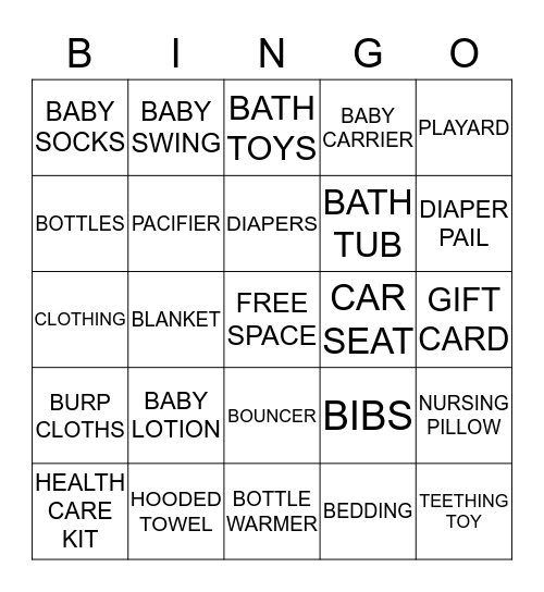 BABY SENDLAK Bingo Card