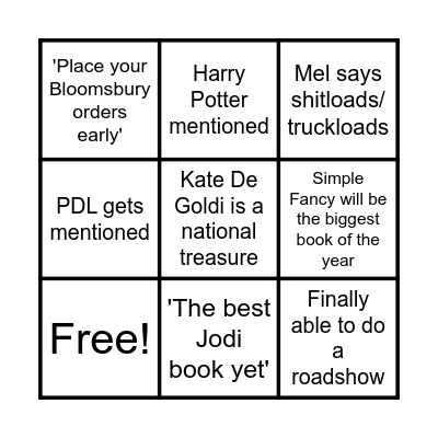 Allen & Unwin Bingo! Bingo Card