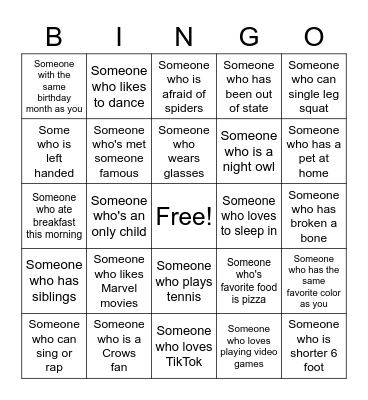 EP Physio+ Bingo Card