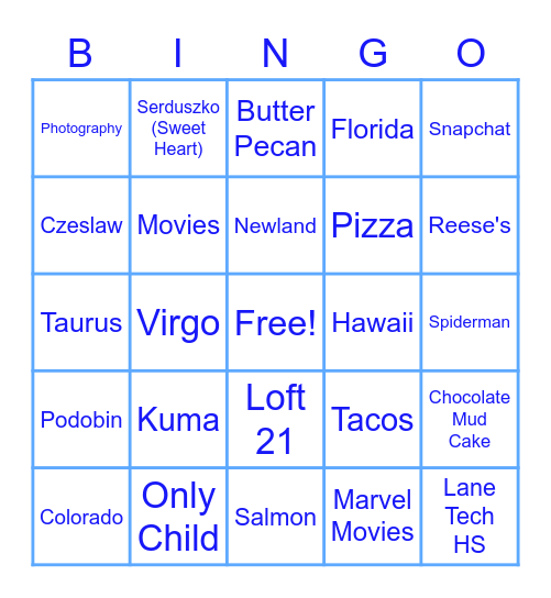 KINGA & DANIEL Bingo Card