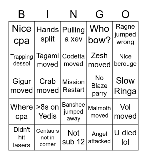 CM3 Bingo Card