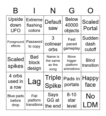 Featured level bingo Card