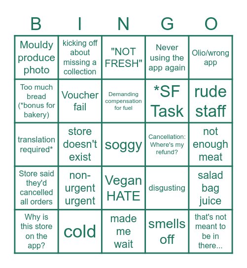 DIXALYMPICS Bingo Card