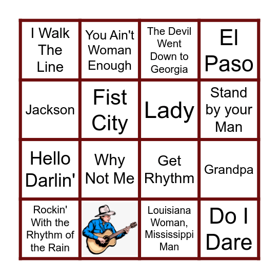 Country Classics 2 Bingo Card