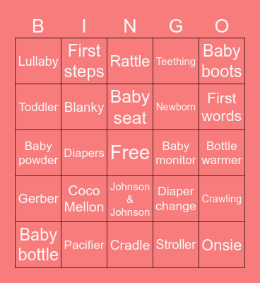 BABY BINGO Card