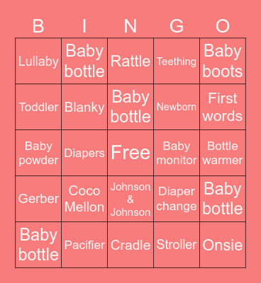 BABY BINGO Card