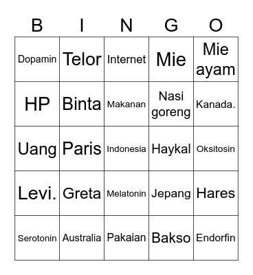 Hvanjis Bingo Card