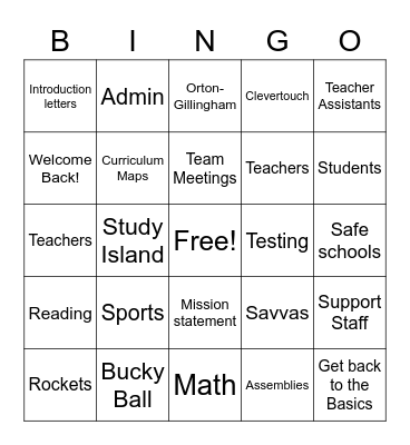 HCMSA BINGO Card