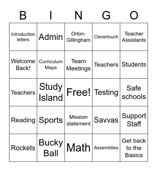HCMSA BINGO Card