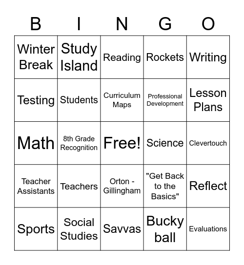 HCMSA BINGO Card