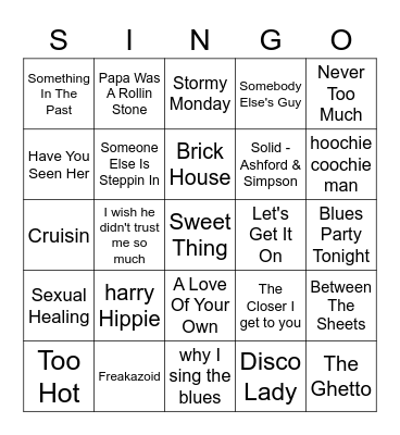 BLUES & OLDIES Bingo Card