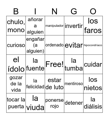 Elsa y Fred Bingo Card