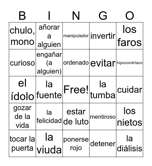 Elsa y Fred Bingo Card