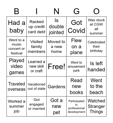 Find a person who... Bingo Card