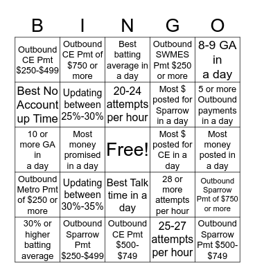 Collection Bingo Card