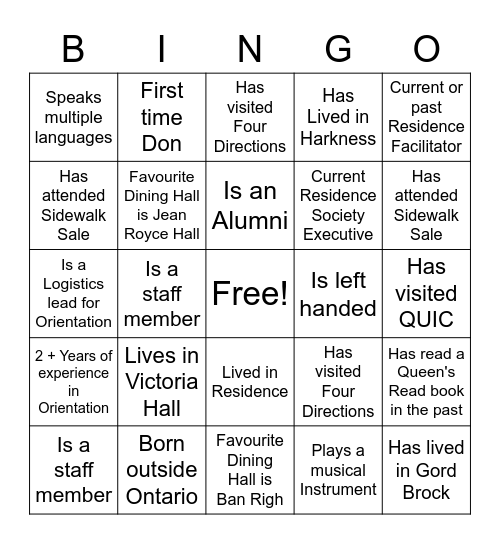 Appreciation Bingo Card