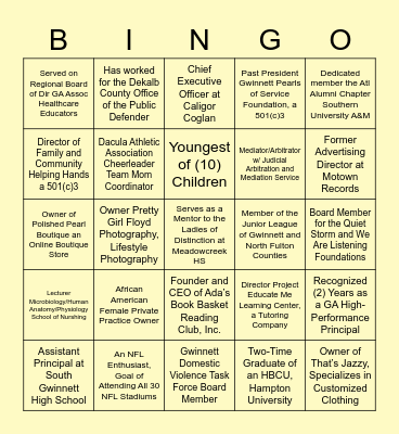 GETTING TO KNOW MY SISTER Bingo Card