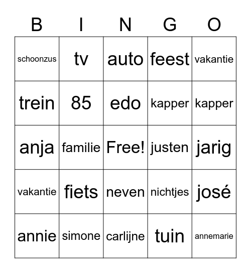 Ma 85 Bingo Card
