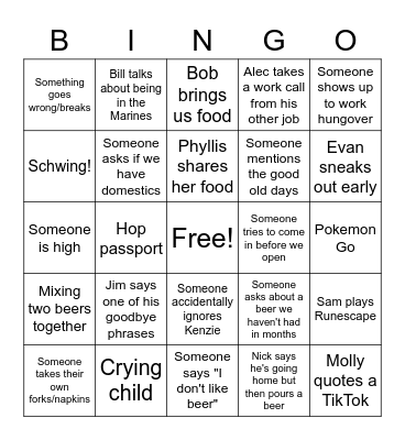 SuperNatural Bingo Card