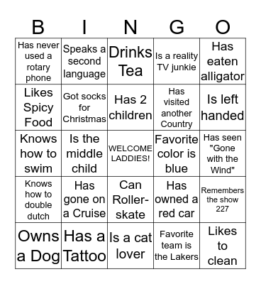 People BINGO Card