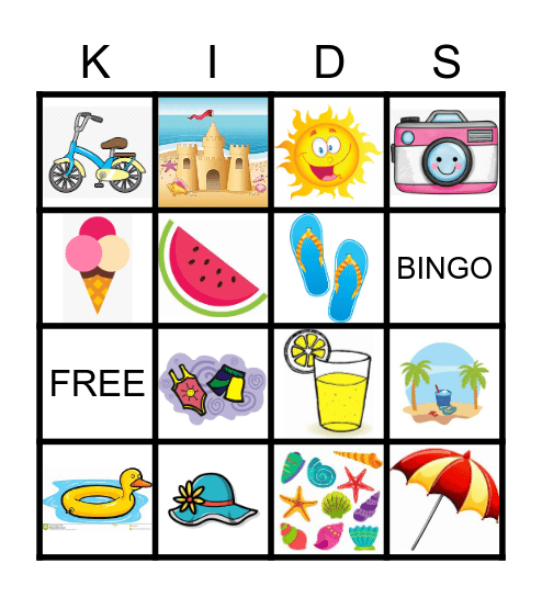 Summer Mini Bingo Card