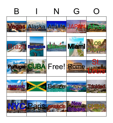 VACATION TIME Bingo Card