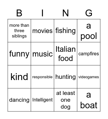 Bentley Jenkins Bingo Card