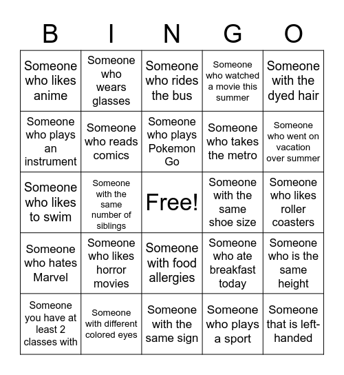 Advisory Bingo! Bingo Card