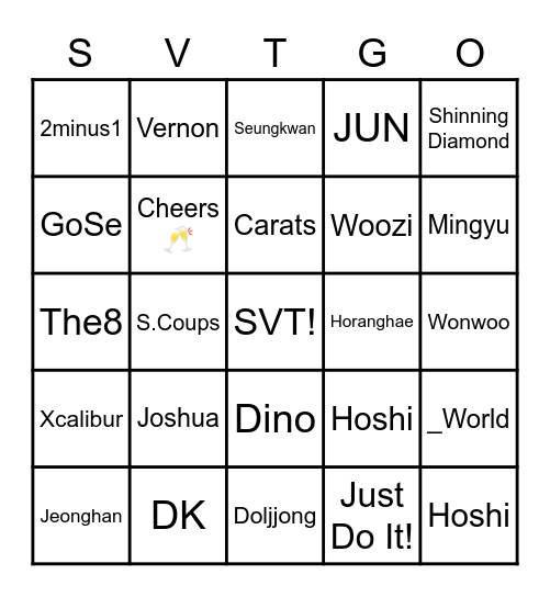 SVT-GO Bingo Card