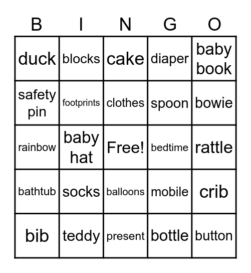 BABY BINGO Card