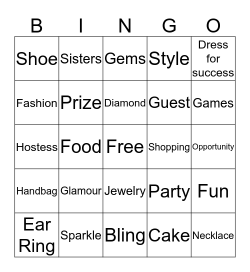 JewelryBingo  Bingo Card