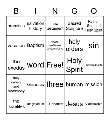 Religion Bingo 6 Bingo Card