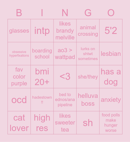 allieaaq bingo! Bingo Card