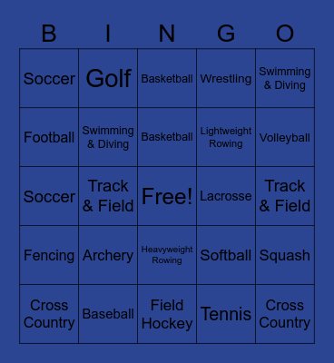 Sports Bingo Card