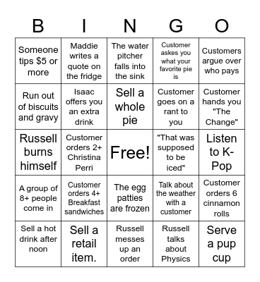 GCG Bingo Card