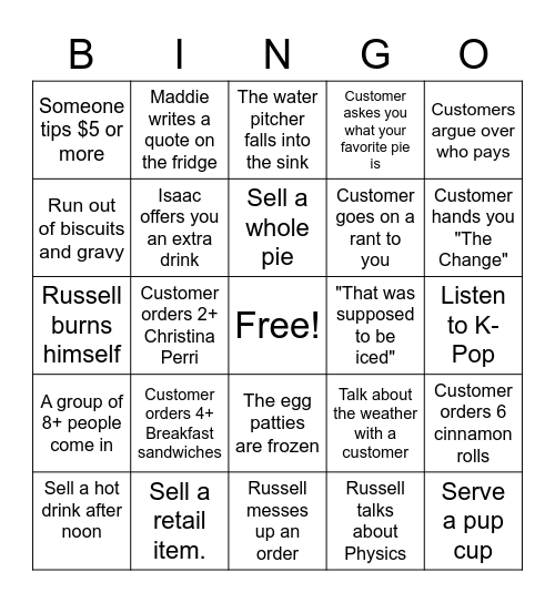 GCG Bingo Card