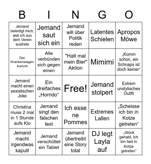 Schützenfest Bingo Card