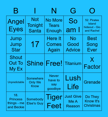 Light Blue - Kemi Bingo Card
