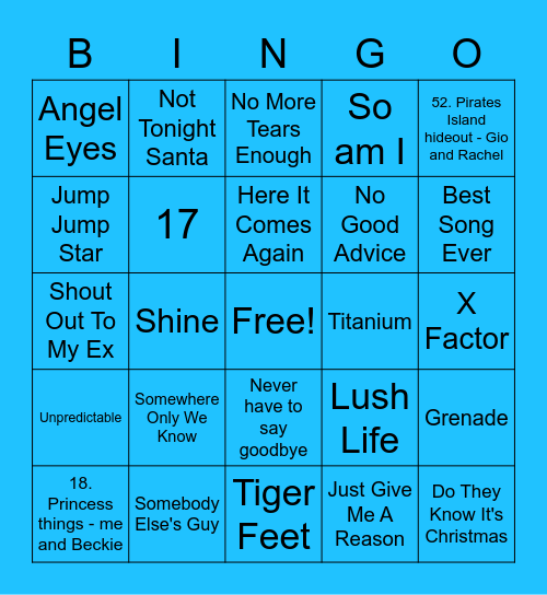 Light Blue - Kemi Bingo Card