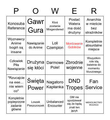 Jasiek Bingo Card