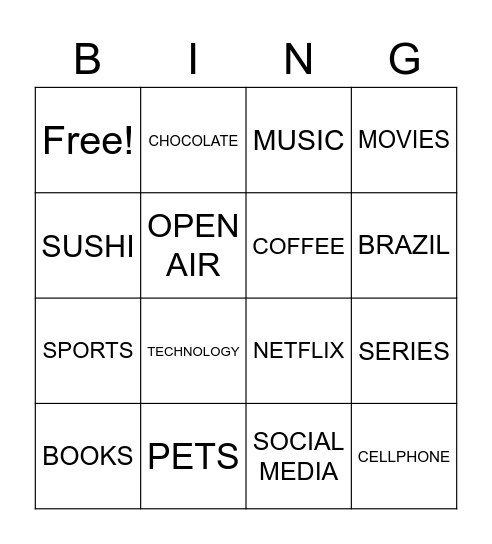 CEXP 1 Bingo Card