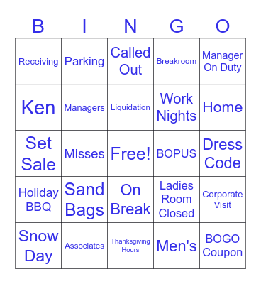 Bon Ton Bingo Card