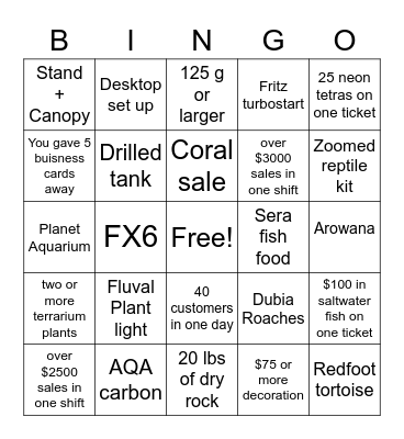 25th Anniversary Sale Bingo Card