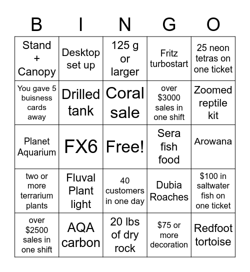 25th Anniversary Sale Bingo Card