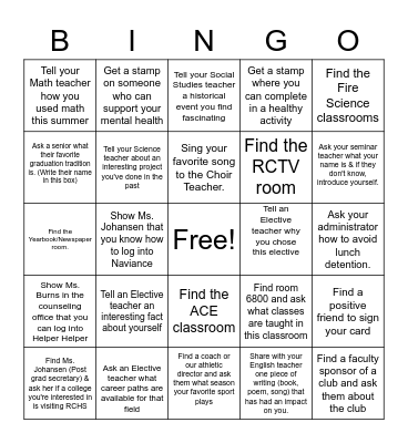 Junior Access BINGO Card